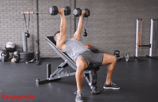 پرس بالاسینه دمبل مچ برعکس